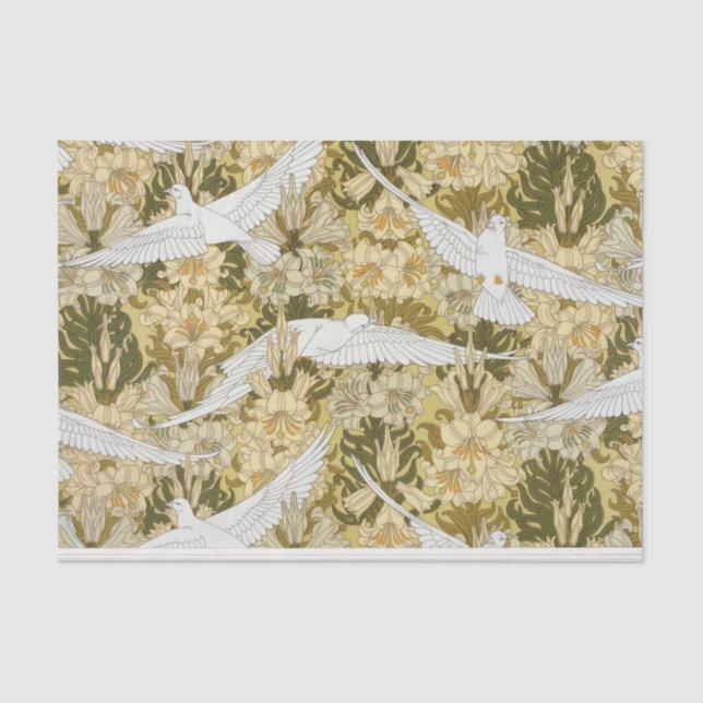 William Morris Bird Floral Pattern Design Tissue Paper (Front)