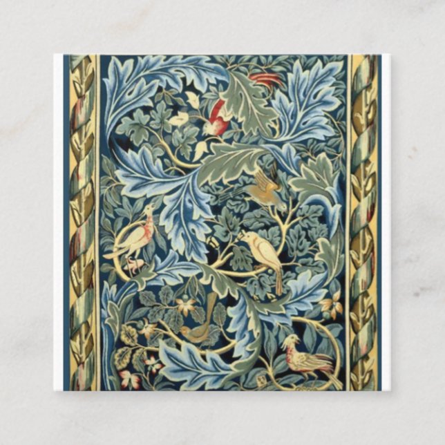 William Morris Birds and Acanthus Square Business Card (Front)