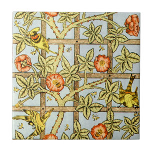 William Morris birds and flowers pattern Tile