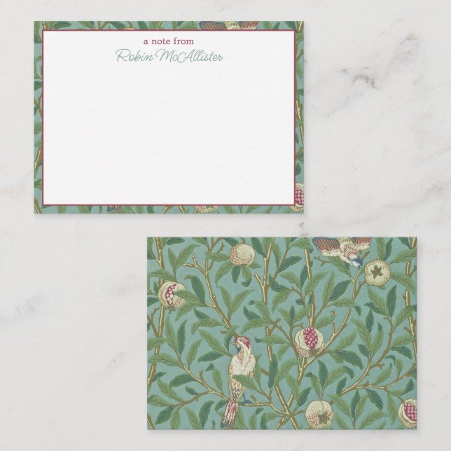 William Morris, Birds and Pommegrenates - Green Card (Front/Back)