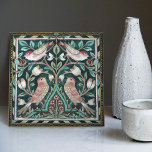 William Morris Birds and Tulips Green Art Nouveau Tile<br><div class="desc">Welcome to CreaTile! Here you will find handmade tile designs that I have personally crafted and vintage ceramic and porcelain clay tiles, whether stained or natural. I love to design tile and ceramic products, hoping to give you a way to transform your home into something you enjoy visiting again and...</div>