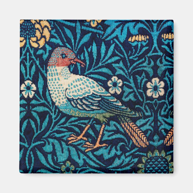 William Morris Birds Art Nouveau Floral Pattern Magnet (Front)