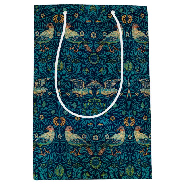 William Morris Birds Art Nouveau Floral Pattern Medium Gift Bag (Front)