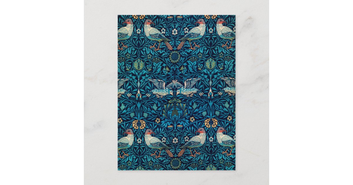 William Morris Birds Art Nouveau Floral Pattern Postcard | Zazzle