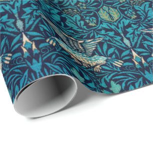 William Morris Birds Art Nouveau Floral Pattern Wrapping Paper