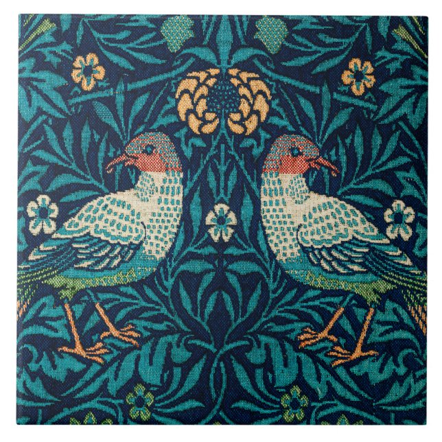William Morris - Birds & Floral Pattern Tile (Front)