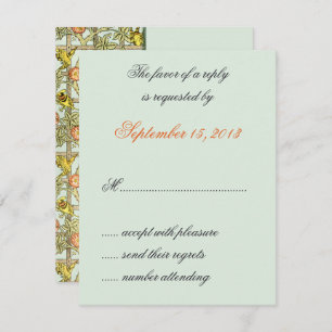 William Morris Birds & Flowers Wedding RSVP Cards