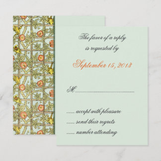 William Morris Birds & Flowers Wedding RSVP Cards