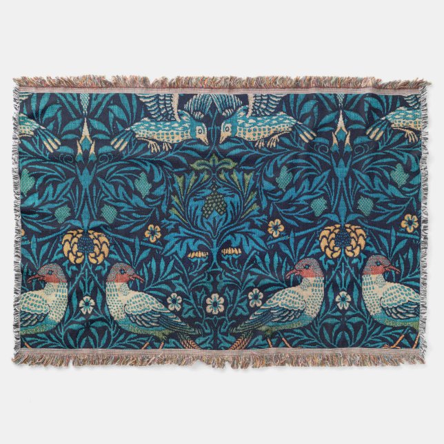 William Morris Birds Throw Blanket (Front)