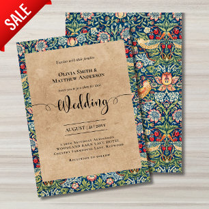 William Morris Birds Wedding Invitation