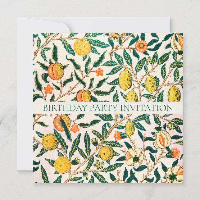 WILLIAM MORRIS BIRTHDAY PARTY INVITATION (Front)