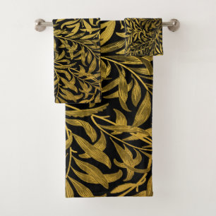 William Morris Black And Gold  Willow Bough Bath Towel Set