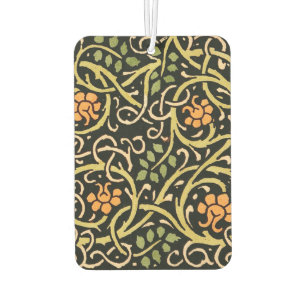 William Morris Black Floral Art Print Design Car Air Freshener