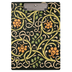 William Morris Black Floral Art Print Design Clipboard