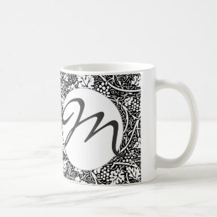 William Morris Black White Grape Vine Coffee Mug