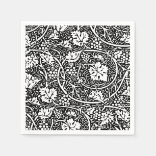William Morris Black White Grape Vine Napkin