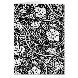 William Morris Black White Grape Vine Pattern