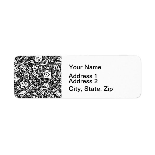 William Morris Black White Grape Vine Pattern (Front)