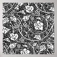 William Morris Black White Grape Vine Pattern