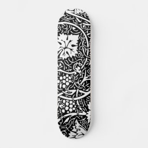 William Morris Black White Grape Vine Skateboard