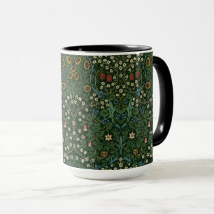 William Morris Blackthorn Blue White Green Floral Mug