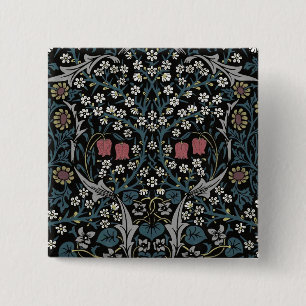 William Morris Blackthorn Floral Art Nouveau 15 Cm Square Badge