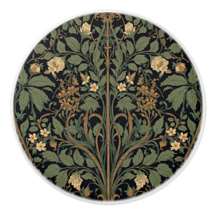William Morris Blackthorn Floral Art Nouveau Ceramic Knob