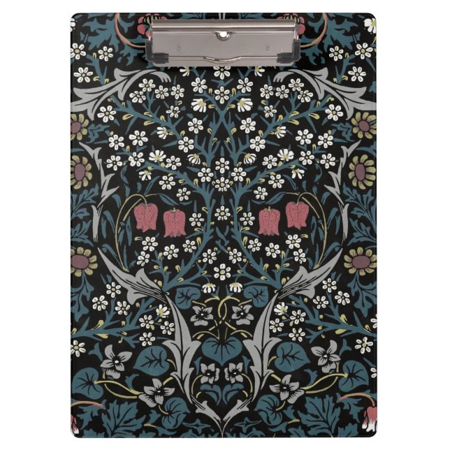 William Morris Blackthorn Floral Art Nouveau Clipboard (Front)