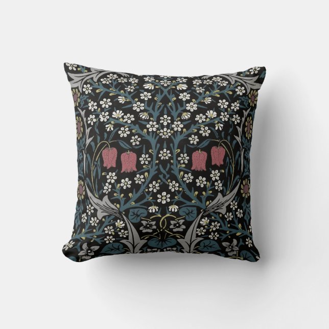 William Morris Blackthorn Floral Art Nouveau Cushion (Front)