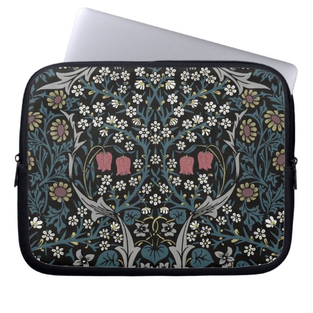 William Morris Blackthorn Floral Art Nouveau Laptop Sleeve (Front)