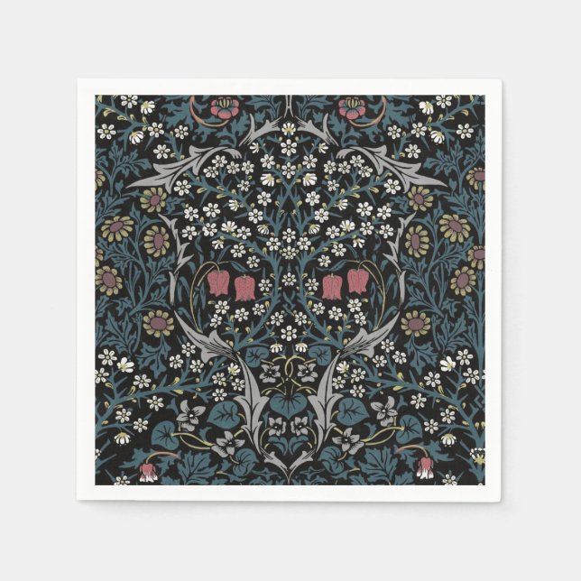 William Morris Blackthorn Floral Art Nouveau Napkin (Front)