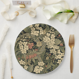 William Morris Blackthorn Floral Art Nouveau Paper Plate