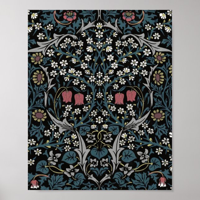 William Morris Blackthorn Floral Art Nouveau Poster (Front)