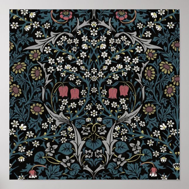 William Morris Blackthorn Floral Art Nouveau Poster (Front)