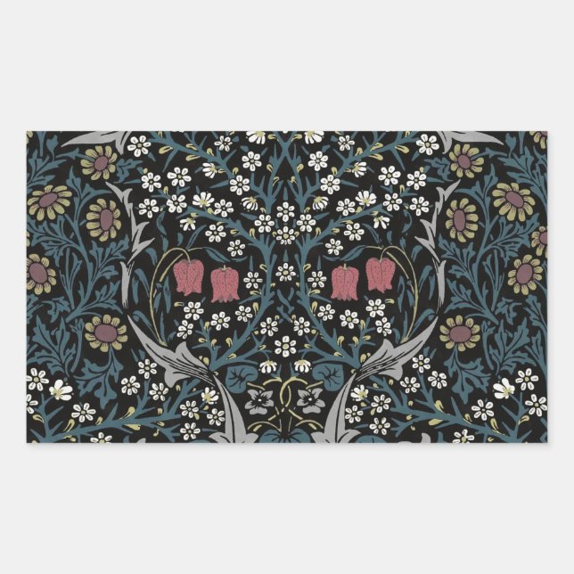 William Morris Blackthorn Floral Art Nouveau Rectangular Sticker (Front)