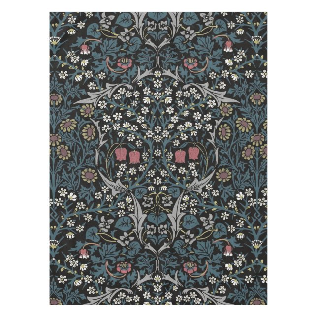 William Morris Blackthorn Floral Art Nouveau Tablecloth (Front)