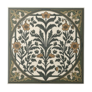 William Morris Blackthorn Floral Art Nouveau Tile