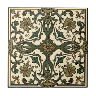 William Morris Blackthorn Floral Art Nouveau Tile