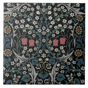 William Morris Blackthorn Floral Art Nouveau Tile