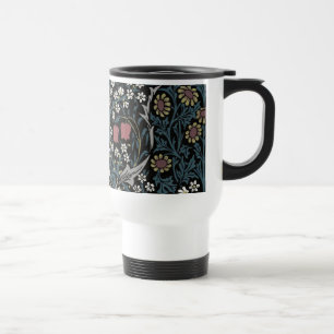 William Morris Blackthorn Floral Art Nouveau Travel Mug