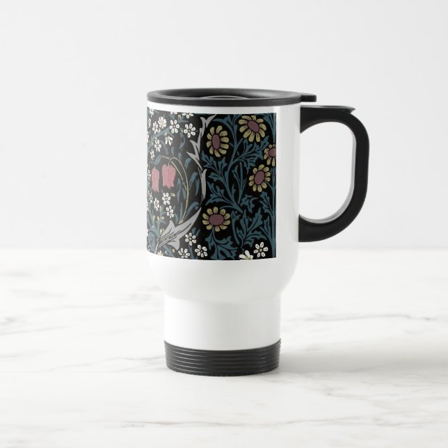William Morris Blackthorn Floral Art Nouveau Travel Mug (Right)