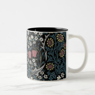 William Morris Blackthorn Floral Art Nouveau Two-Tone Coffee Mug