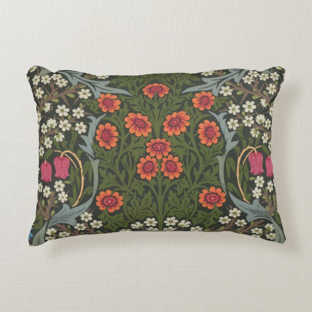 William Morris Blackthorn Garden Flower Classic Decorative Cushion (Front)