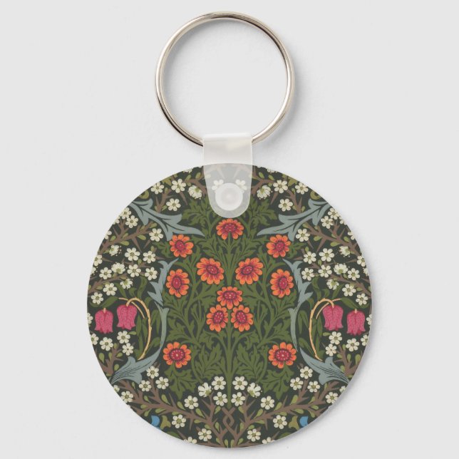 William Morris Blackthorn Garden Flower Classic Key Ring (Front)