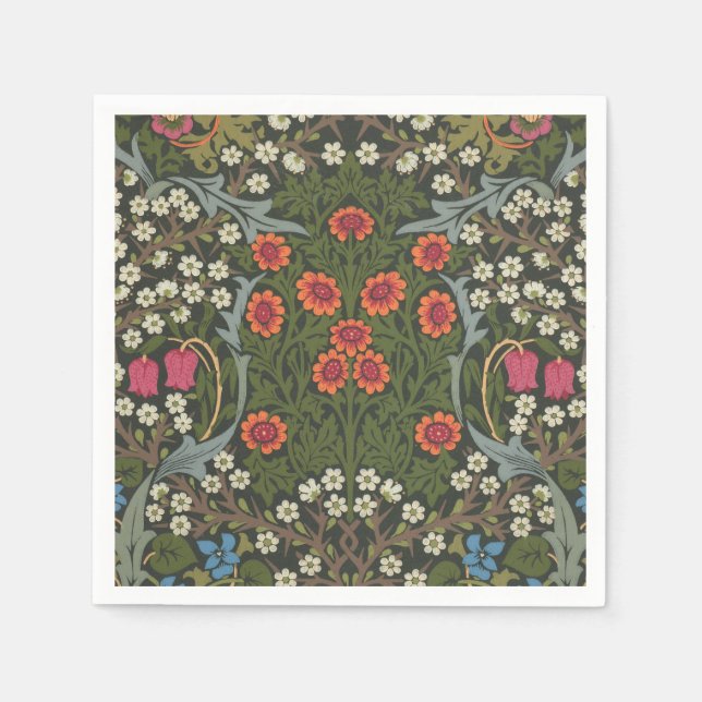 William Morris Blackthorn Garden Flower Classic Napkin (Front)