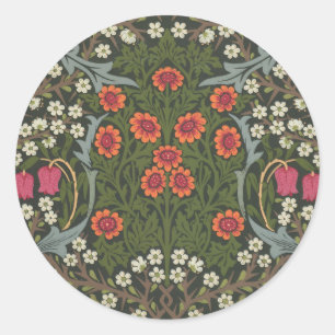 William Morris Blackthorn Garden Flower Classic Round Sticker