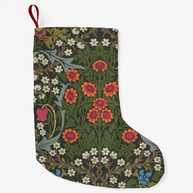 William Morris Blackthorn Garden Flower Classic Small Christmas Stocking (Front)