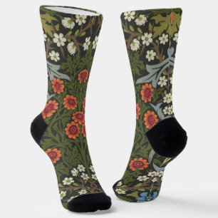 William Morris Blackthorn Garden Flower Classic Socks