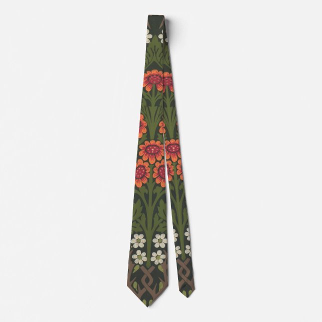 William Morris Blackthorn Garden Flower Classic Tie (Front)