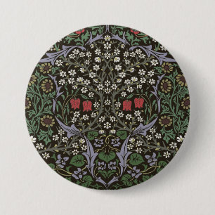William Morris Blackthorn Tapestry Floral 7.5 Cm Round Badge